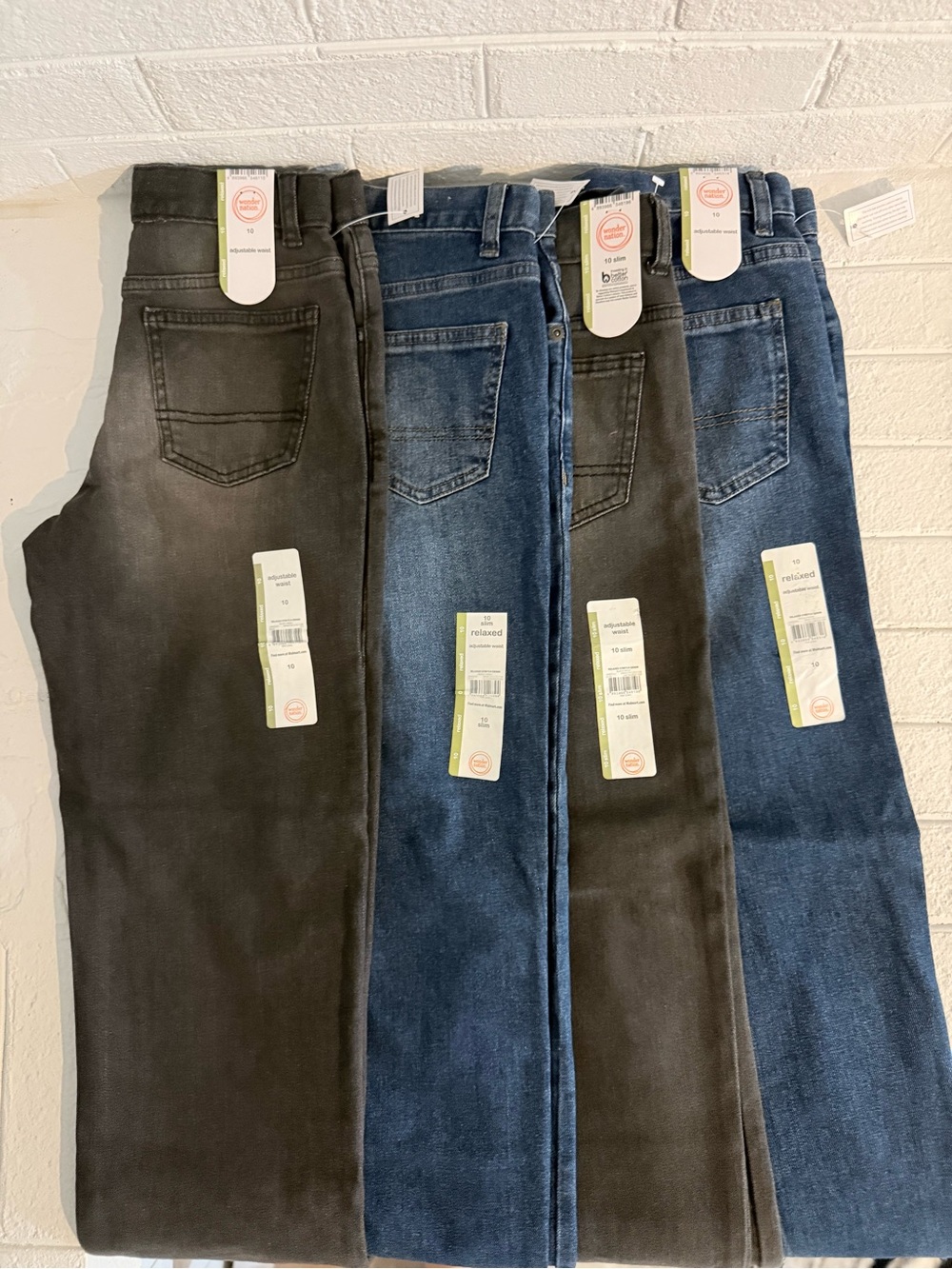 wonder nation Kids Jeans in Blue and Black - Pack of Mixed Washes